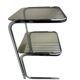 Vintage 1970s side table in smoked glass and chrome.