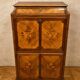 Marquetry drop-leaf secretary in Louis XV style circa 1900.