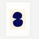 abstract painting on ultramarine blue paper signed Eawy