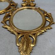 2 miroirs anciens – bois et feuille d'or