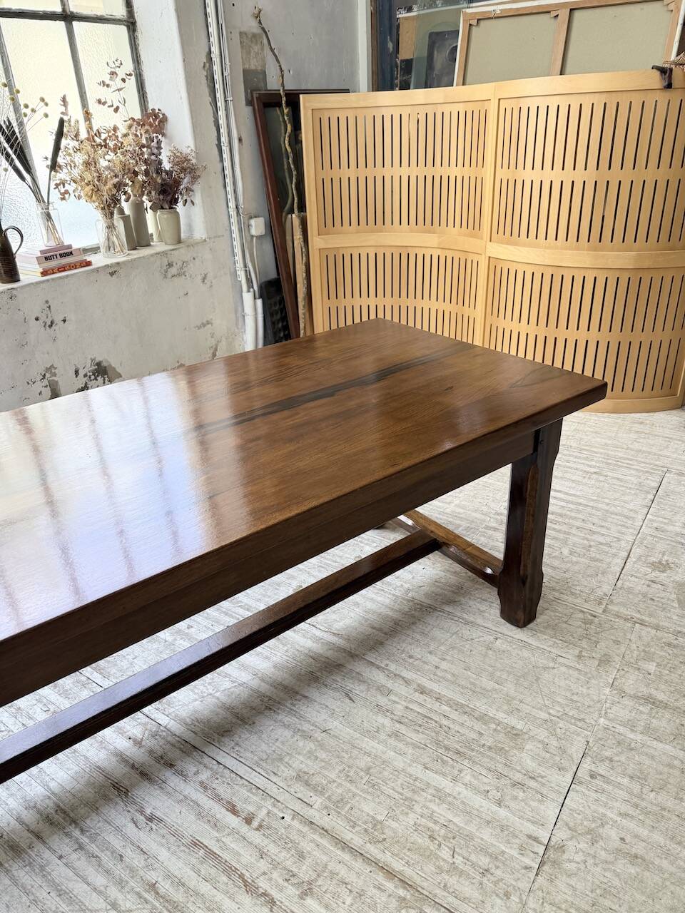 Table de ferme campagne noyer massif XL 250cm