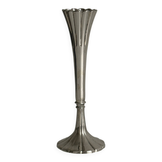 slender chrome metal candlestick