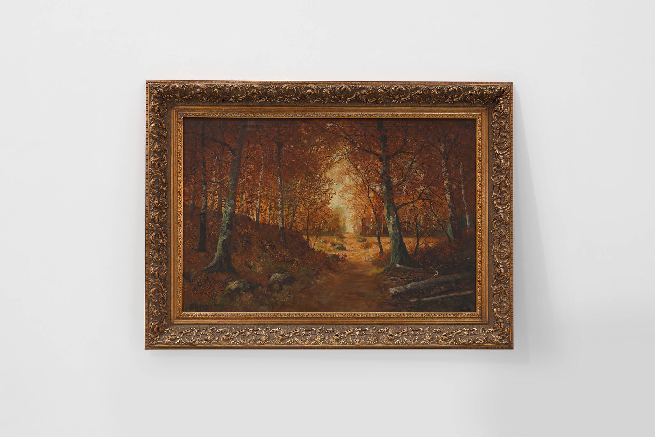 Signed French Oil on Canvas painting of a forest, Paris, 1926
