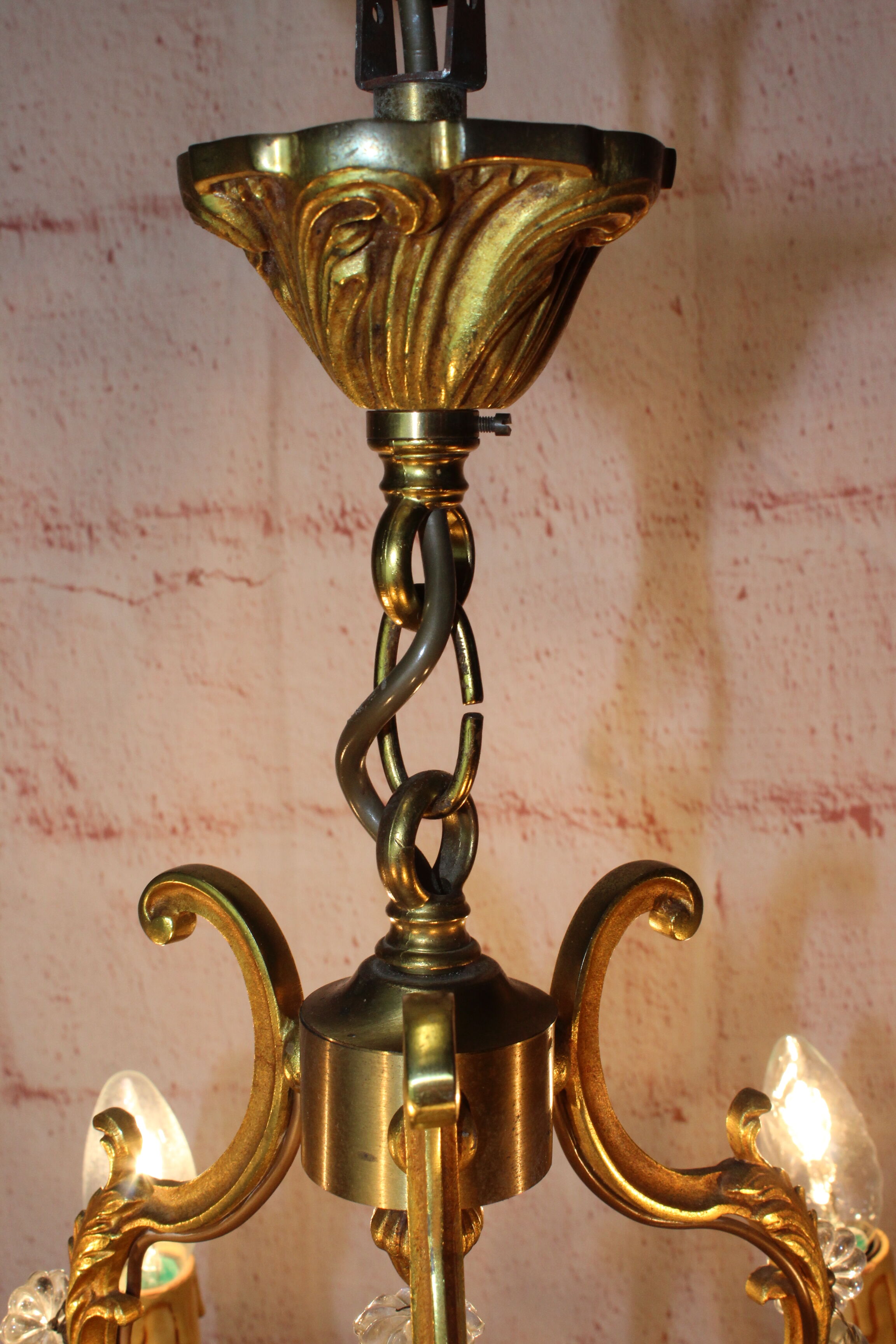Bronze lusre and crystal grapevines