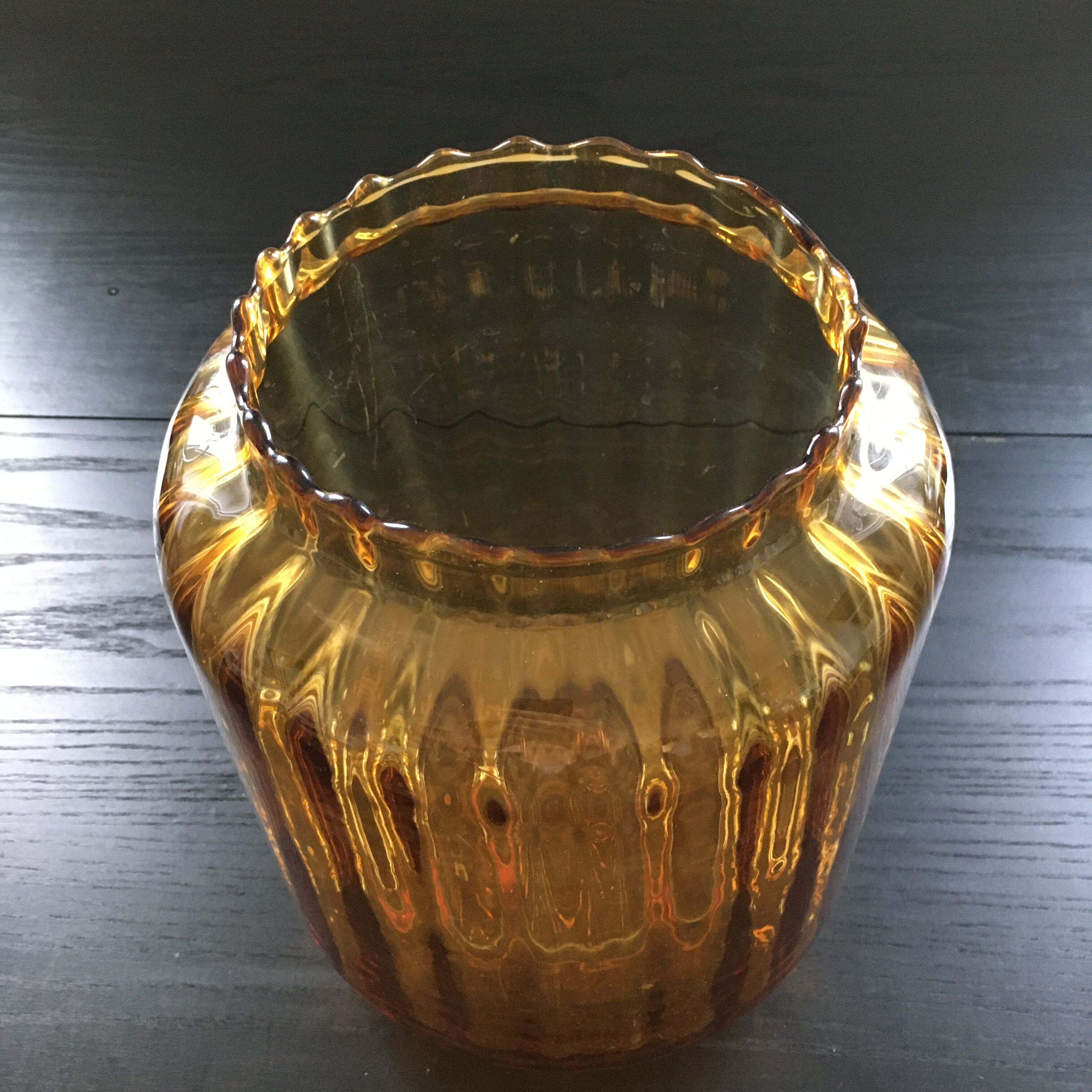 Scandinavian amber glass vase