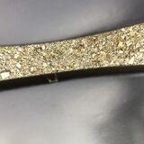 6 vintage chairs in black skaï with chrome metal tubular base.