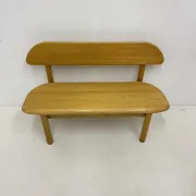Banc en bois massif vintage danois Ansager Mobler, années 1970
