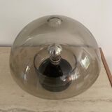 Champignon / plafonnier vintage en verre fumé