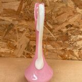 Ancien pichet aiguière opaline rose & blanc vintage
