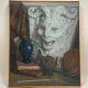 Peinture, nature morte à la tête de satyre