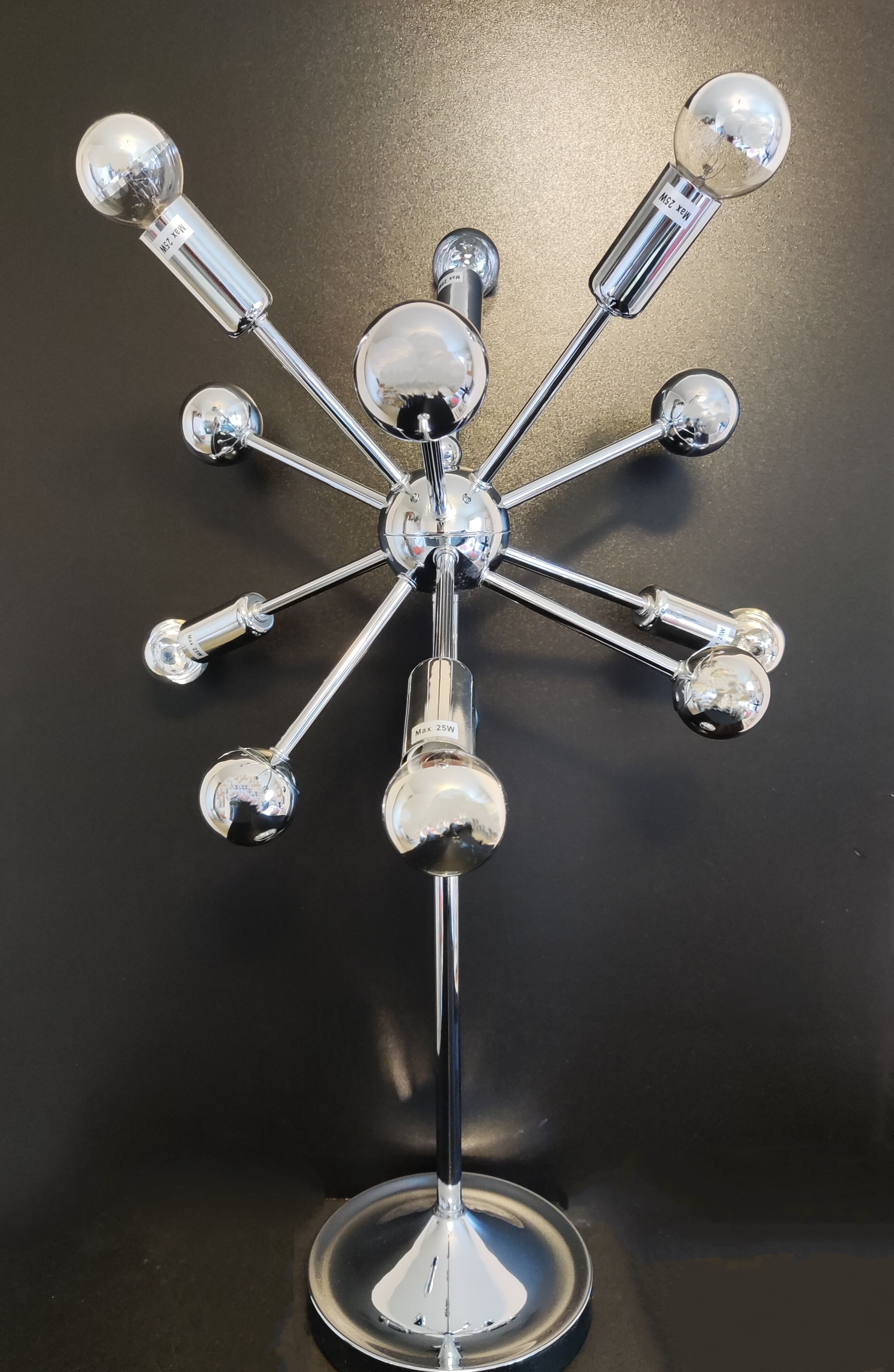 Lampe spoutnik chromée vintage