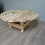 Round coffee table in drum