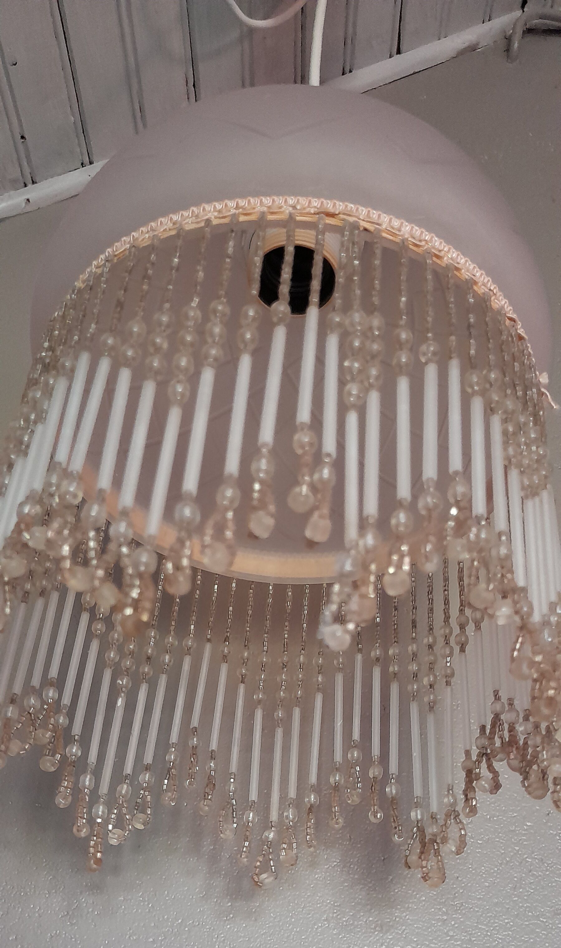 Pink pearl glass chandelier, charleston style