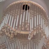 Pink pearl glass chandelier, charleston style