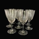 8 verres en cristal gravés