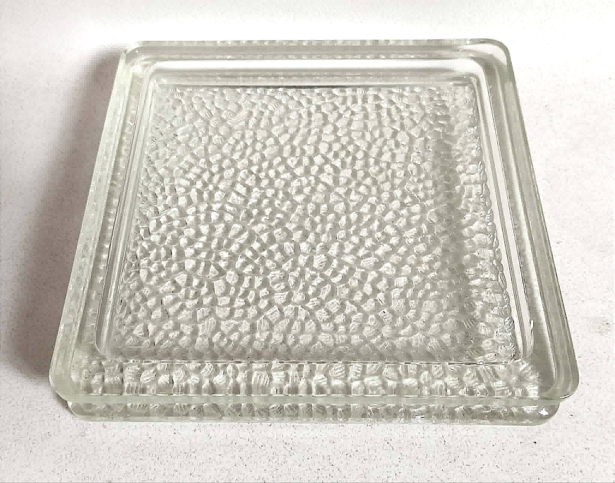 Nevada catch-all tray 1950s moulded glass Saint Gobain 20 x 20 cm