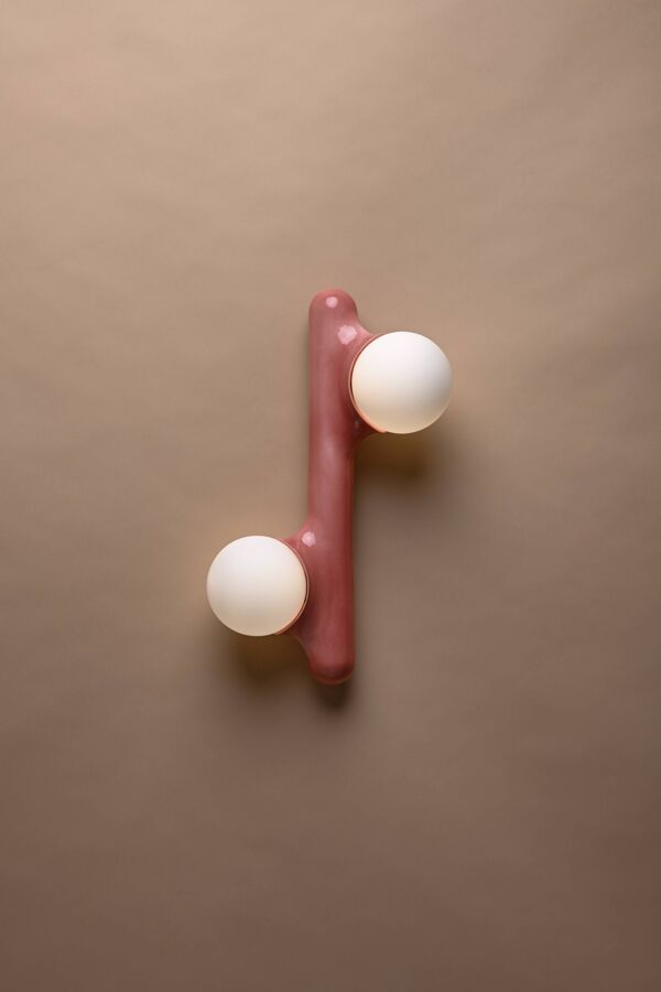 Prickly pear applique - émail vieux rose