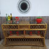 Rattan bar console