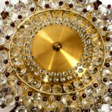 Mid Century Modern ceiling lamp made of glass stones and brass frame