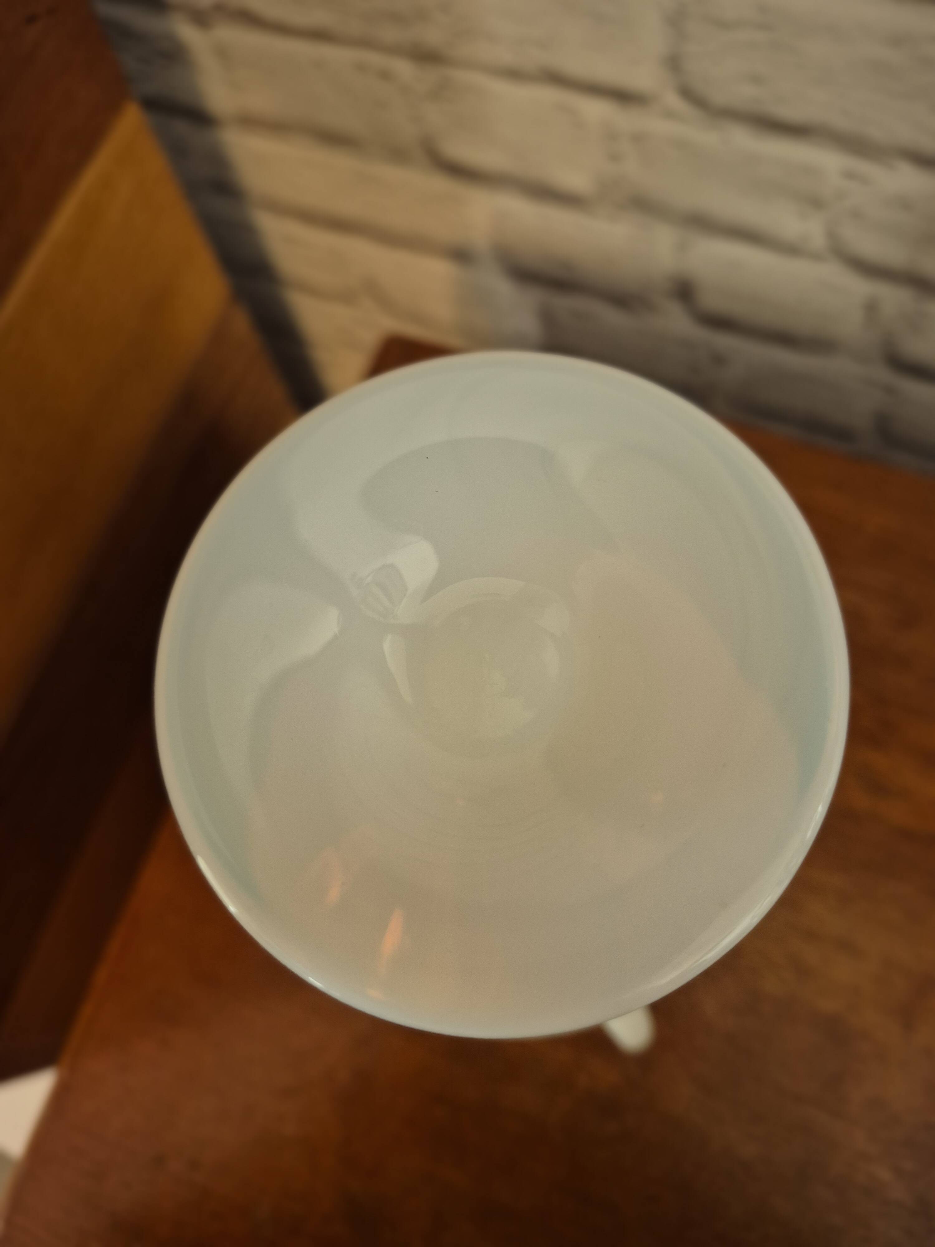 Vintage white opaline amphora vase