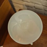 Vintage white opaline amphora vase