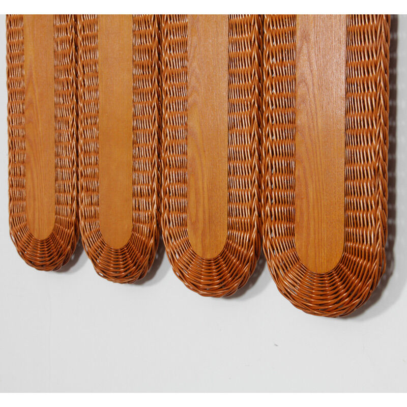 Rattan coat rack edited by Uluv in the 1960s