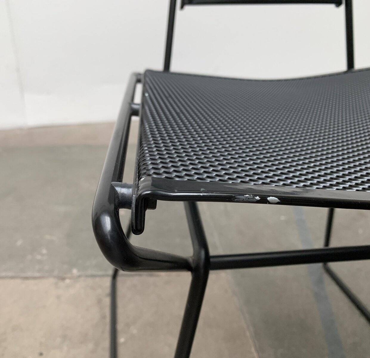 Set of vintage postmodern metal accent chairs by Rolf Rahmlow, 1980s.