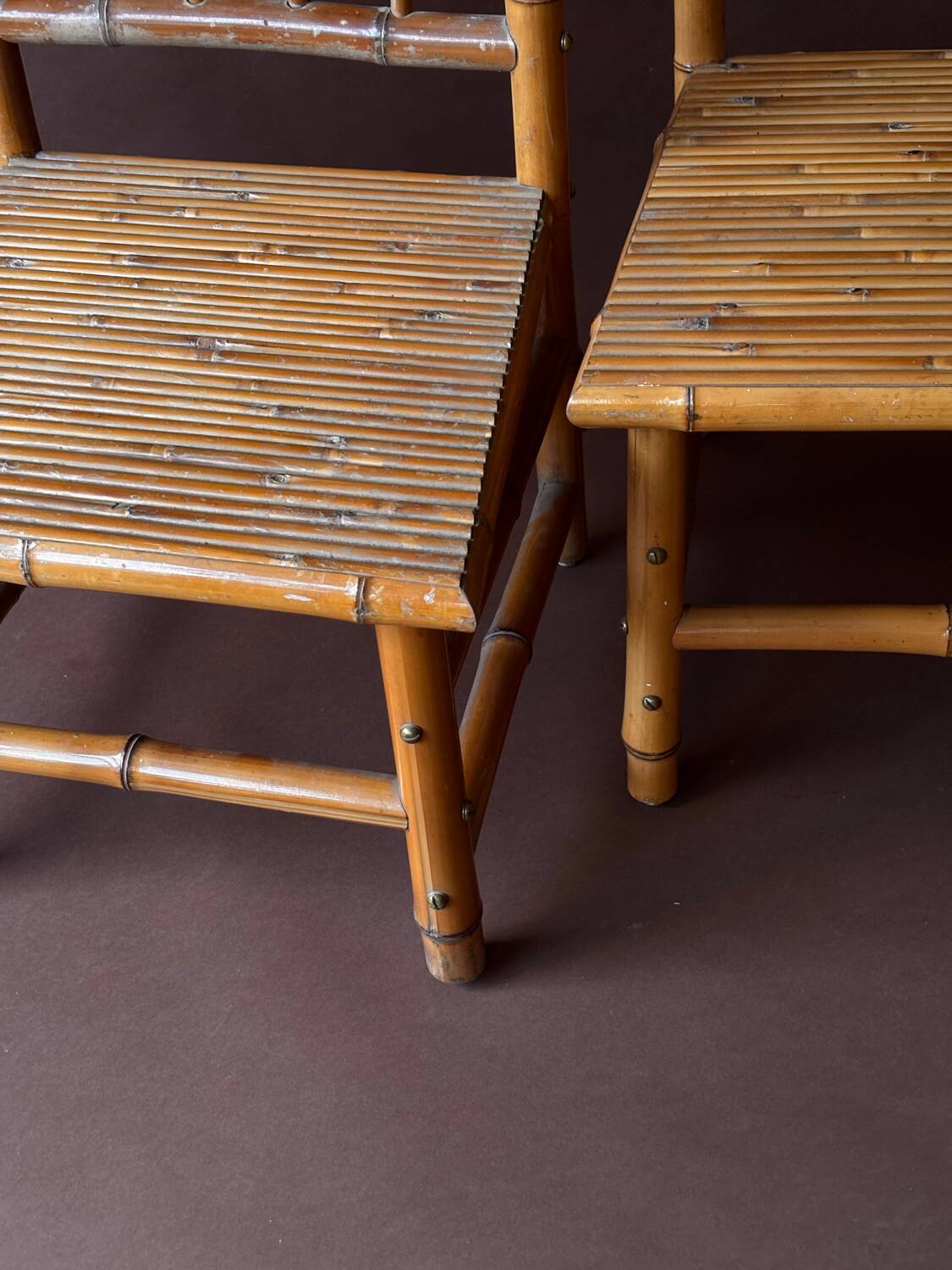 Vintage bamboo low chairs