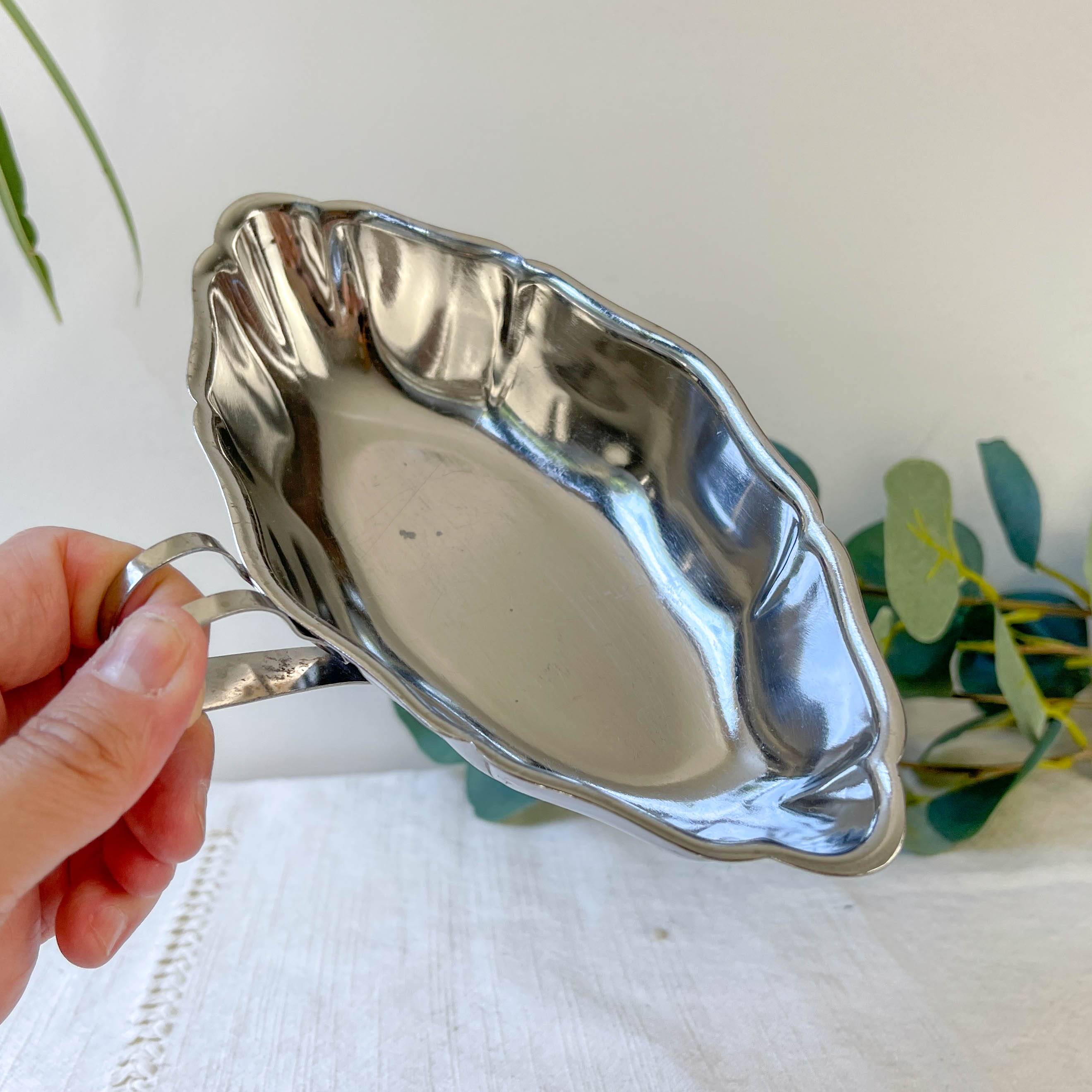 Vintage stainless steel gravy boat from the 70s