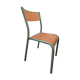 Chaise d'école Mullca restaurée vert mint