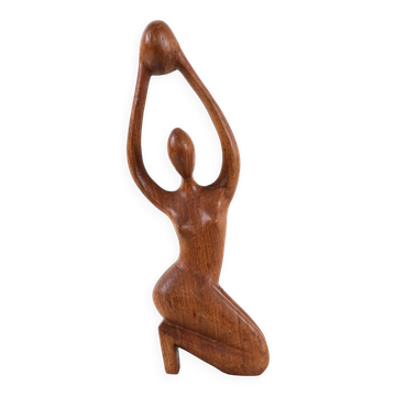 Teak sculpture woman, Danish design, 1970s, made in Denmark