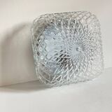 Wall lamp glass and steel ceiling light 1950s