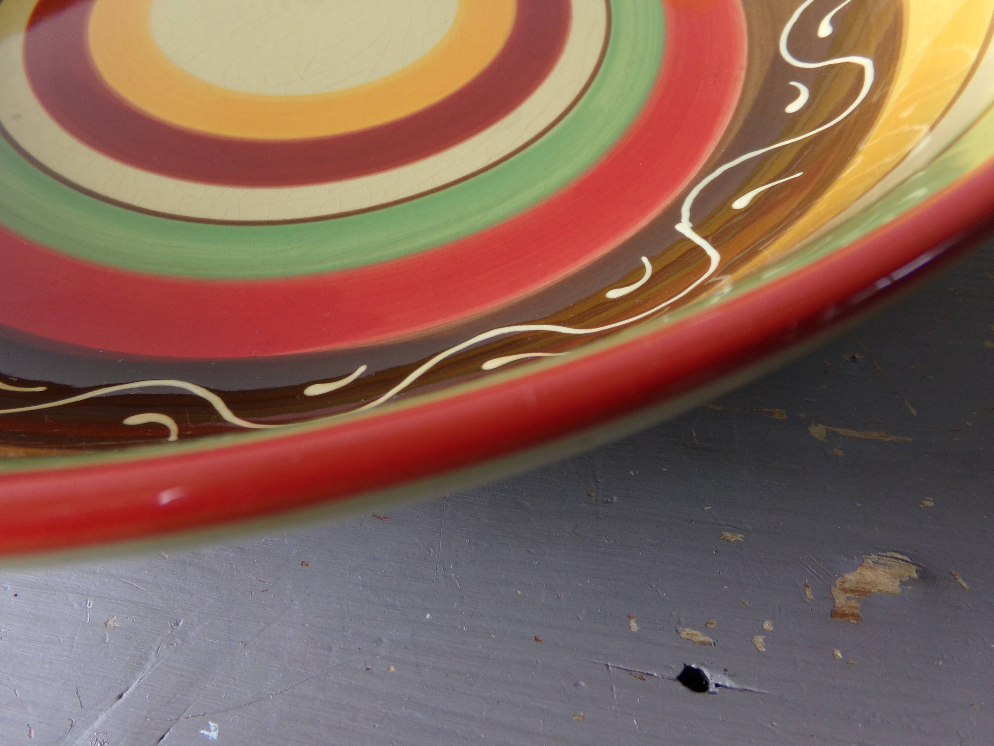 Glazed terracotta dish