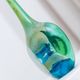 Vintage glass vase MDINA "Lollipop" - blue and green tones, by Michael Harris, 1970s