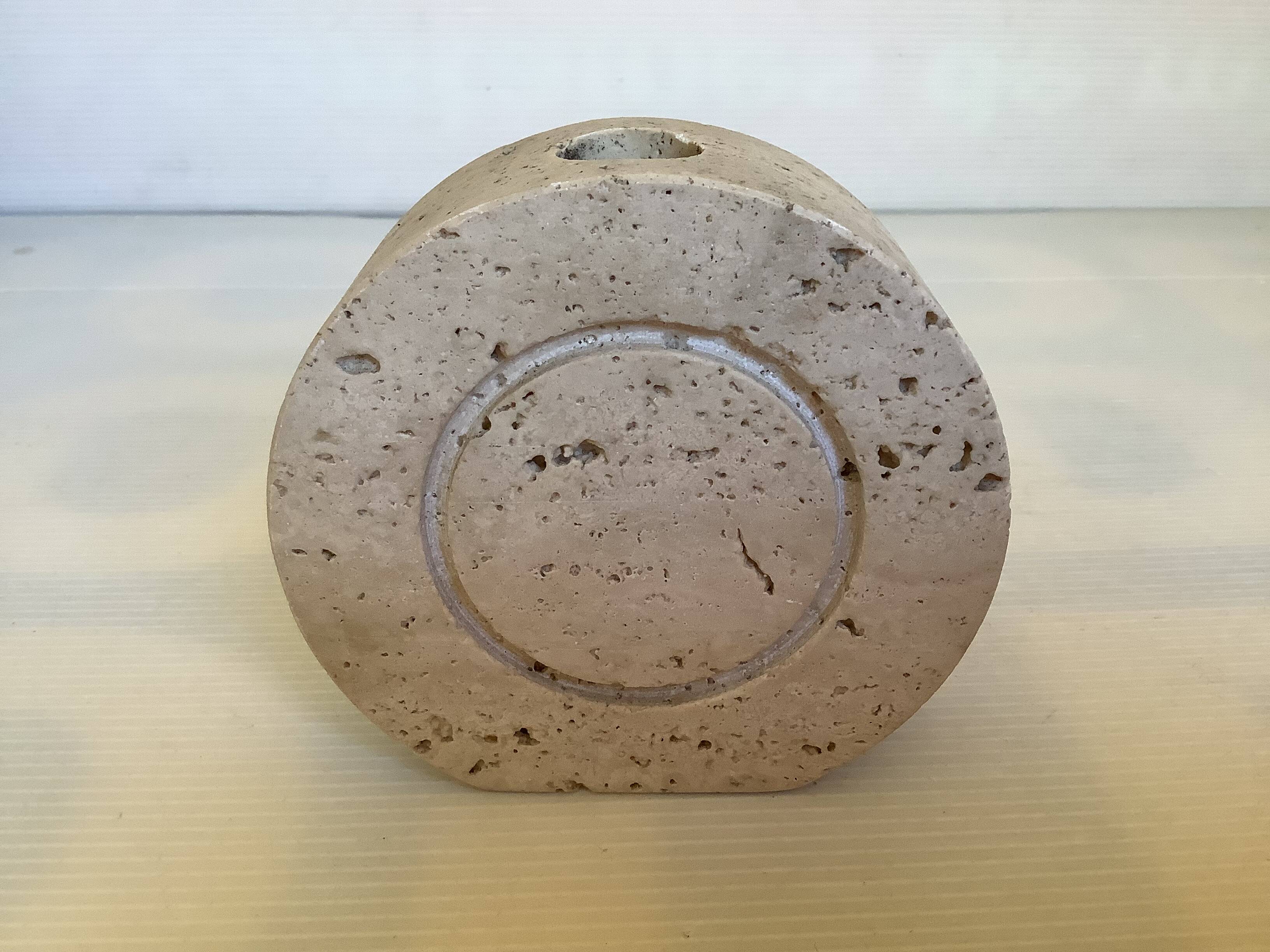 Fratelli Mannelli travertine soliflore vase