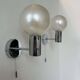 Pair of vintage wall lights, chrome and glass, Germany 1970