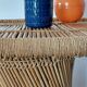 Table basse sculpturale en rotin tressé-vintage années 60/70
