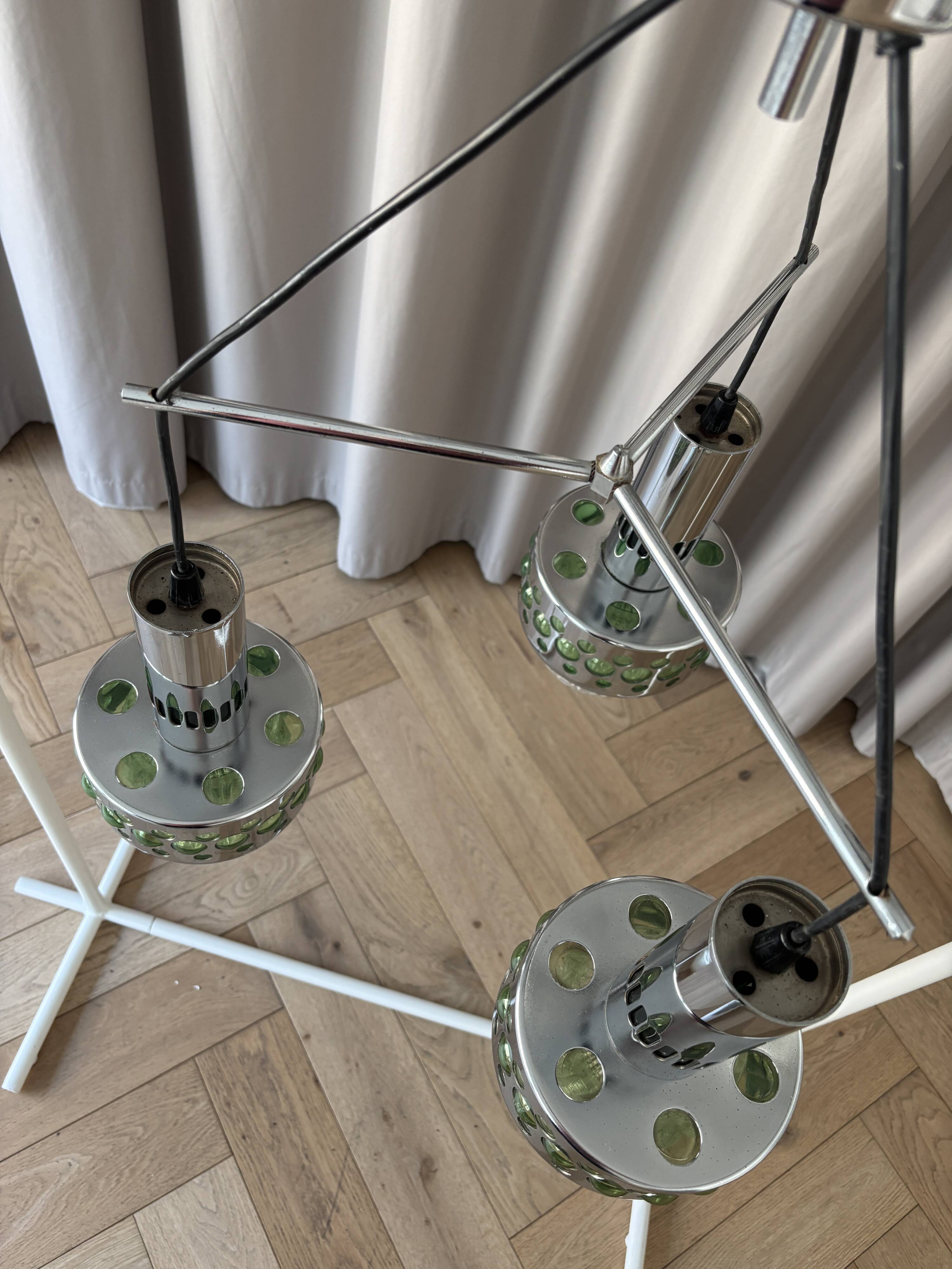 Massive Space Age Chrome Chandelier – 1970s