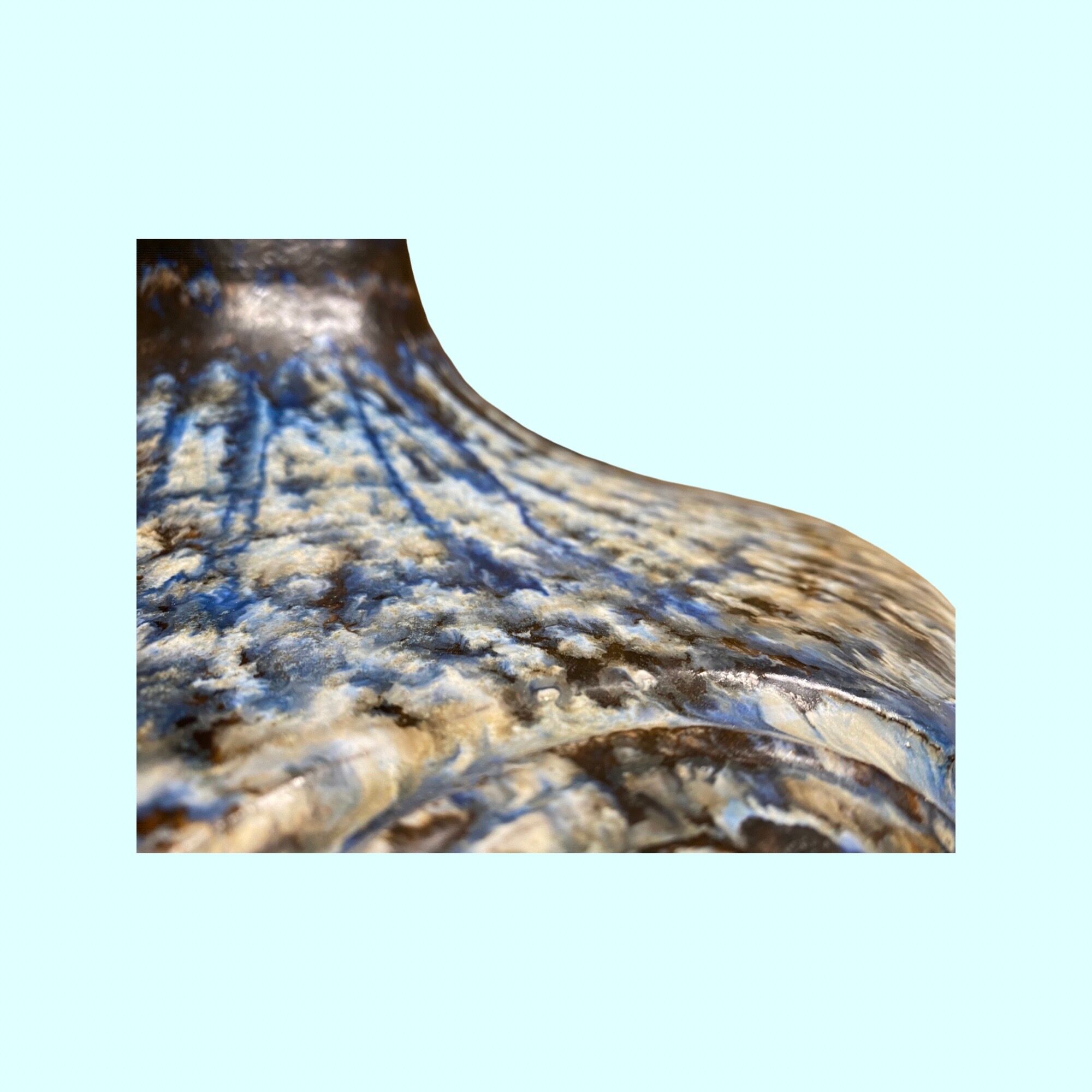 60s Rare Blue Ceramic Hanging Light from Denmark | Danish Ceramic Pottery Lamp Made In The 1960s