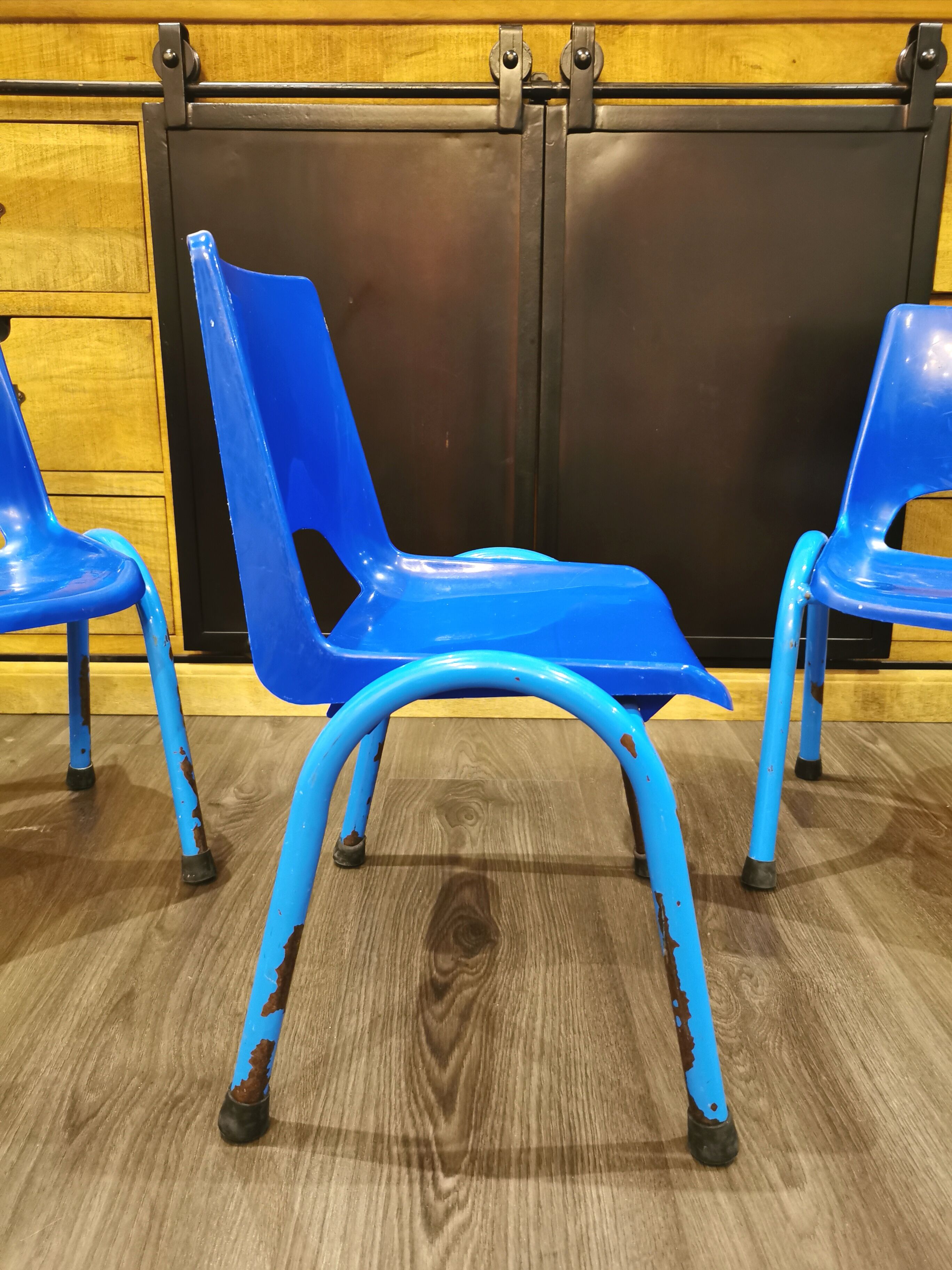 Set of 3 Kindergarten chair stamped RB