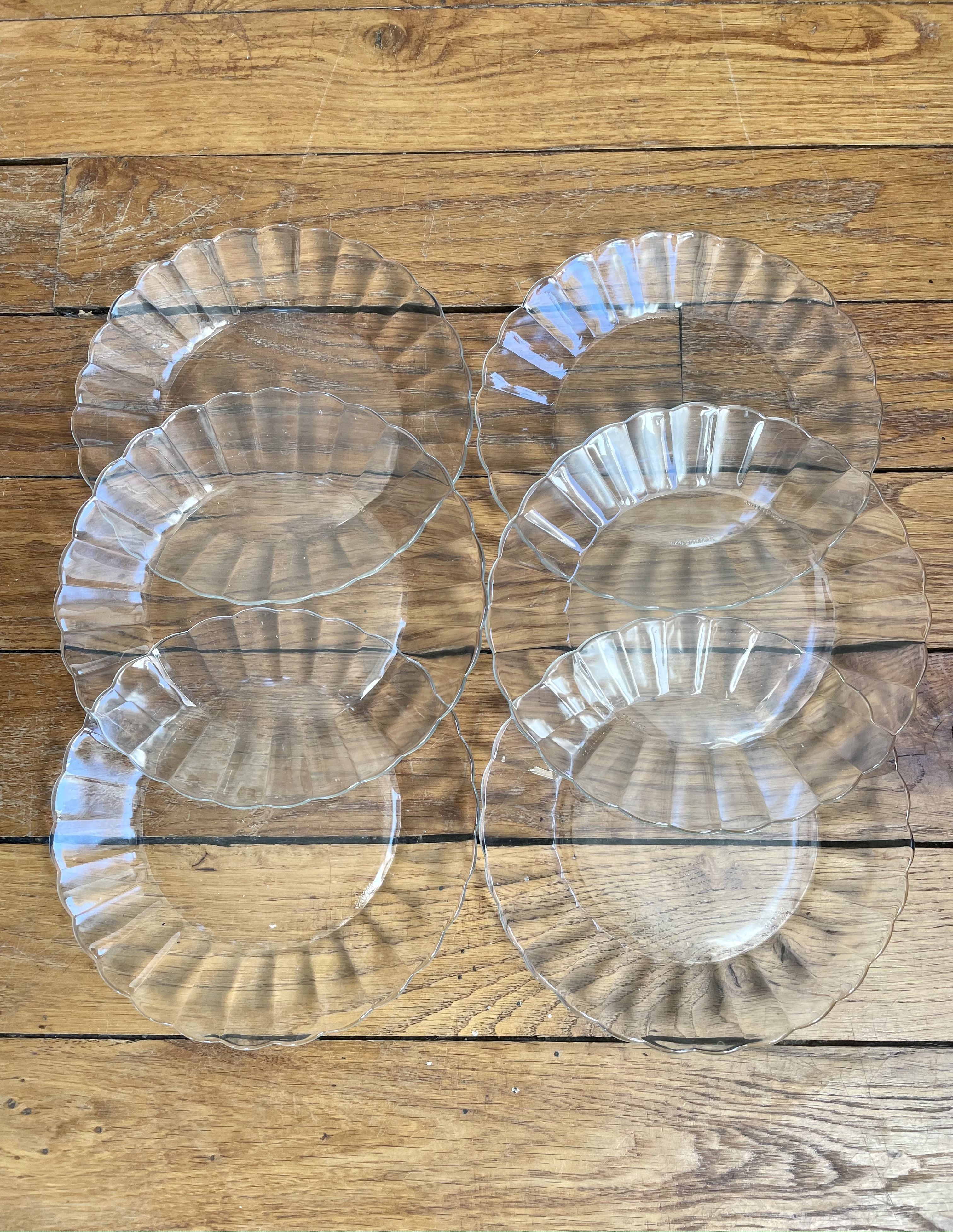 Vintage glass plates Lesieur Duralex Marguerite