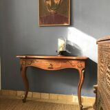 Wooden Console with Smoked Glass, 1950s