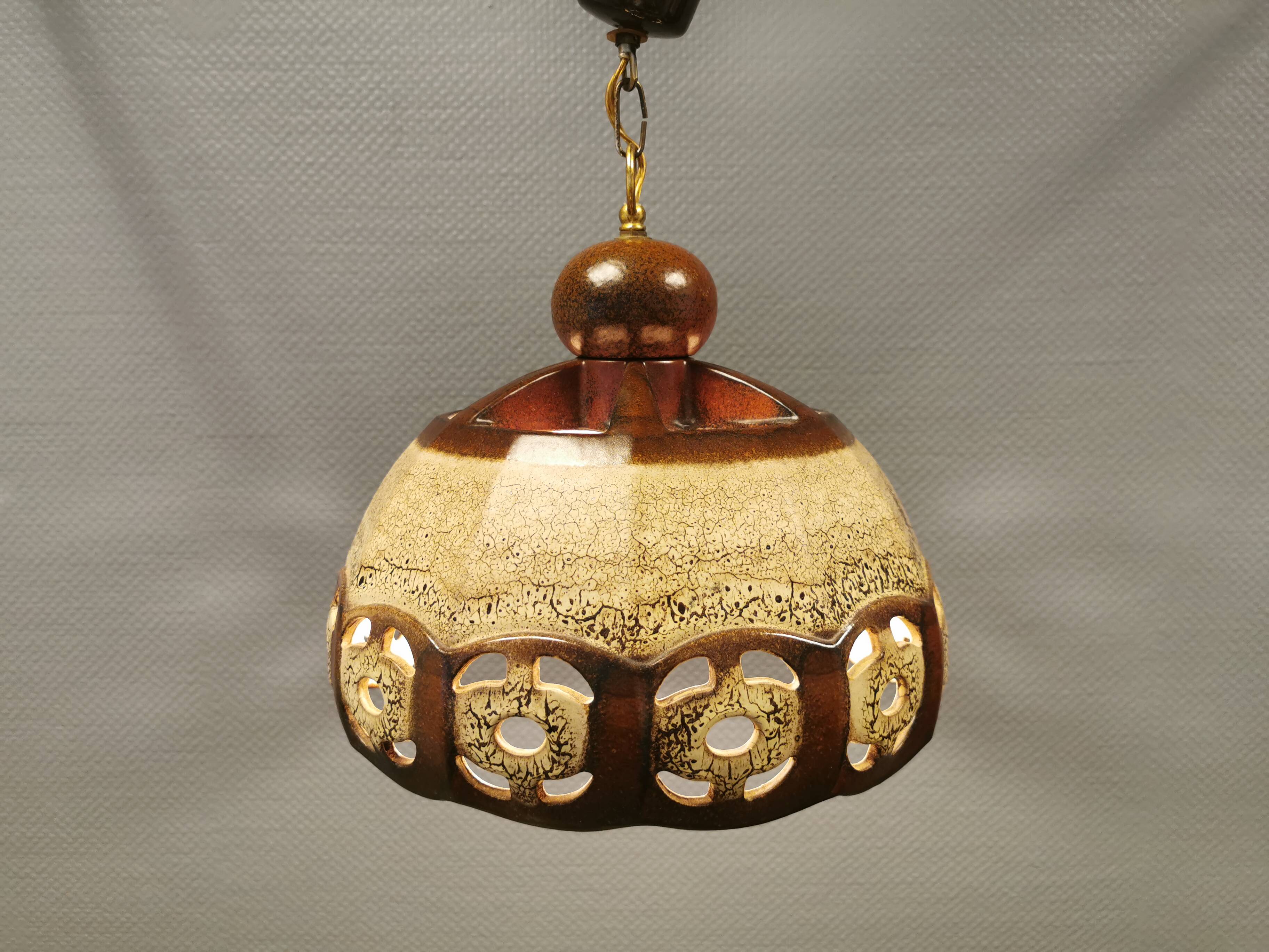Ceramic hanging lamp, Danish from the 1970s.