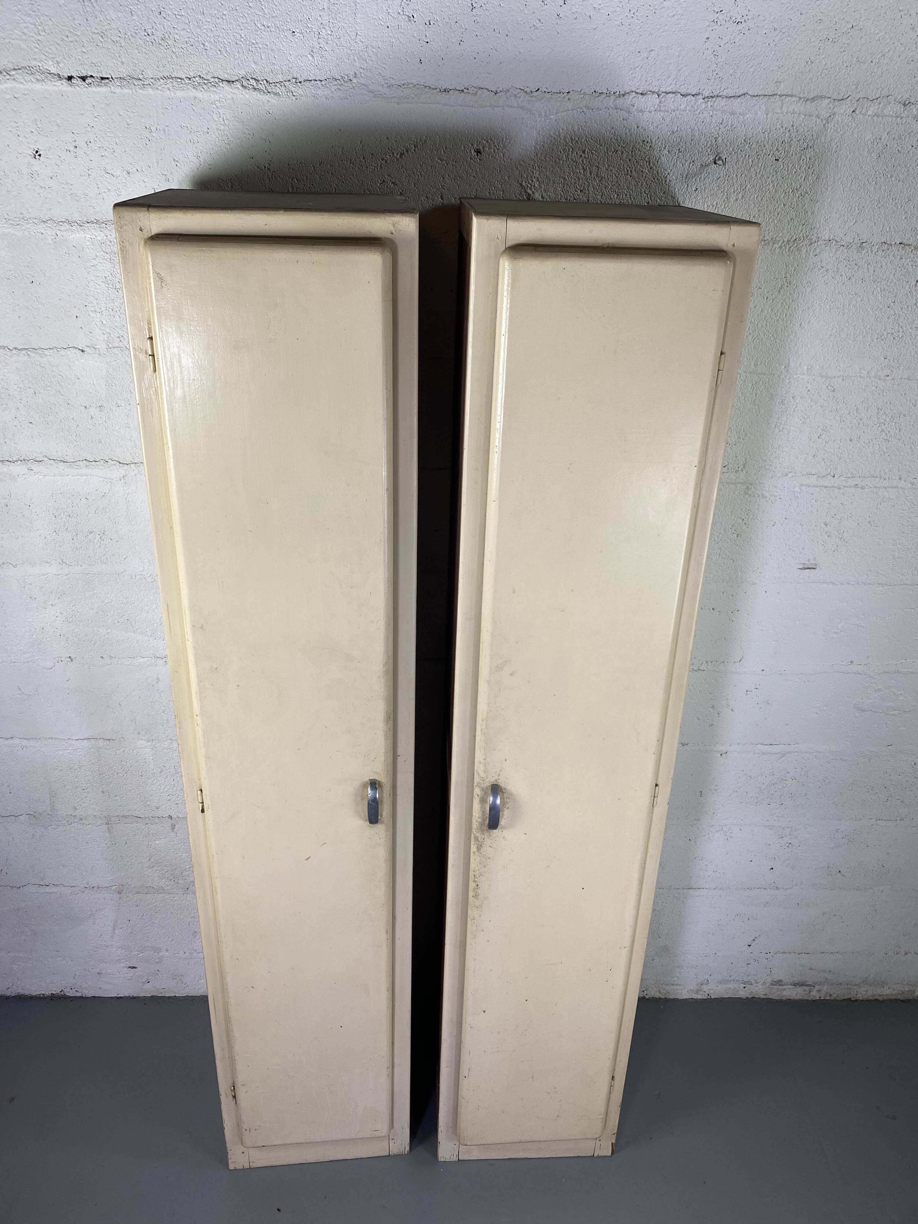 Pair of vintage white cabinets