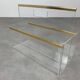 Plexiglass and brass magazine rack from the 70s in Hollywood Regency style.