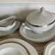 Bernardaud Limoges porcelain tableware set, Vercors model, platinum braid