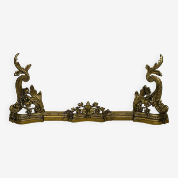 anciens chenets de cheminée hauteur 48 cm de style Louis XV bronze doré - 19ème
