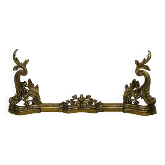 old fireplace andirons height 48 cm in Louis XV style gilded bronze - 19th