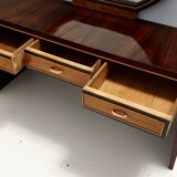 Ebonized Walnut and Birch Vanity Table / Console with Mirror ascr. to Buffa