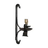 Brutalist iron mid-century french double arm wall light